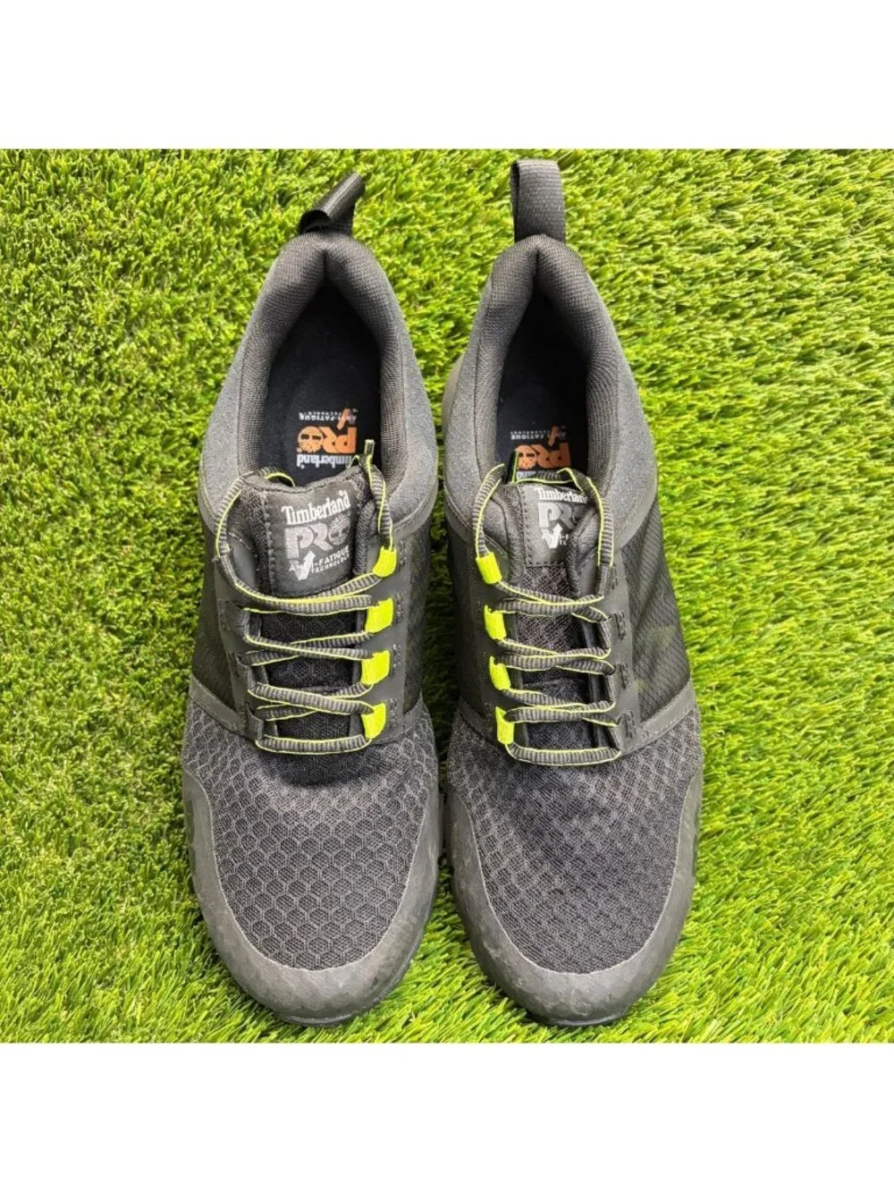 Timberland PRO Radius Mens Size 10.5 Black Green Composite Toe Safety Work Shoes